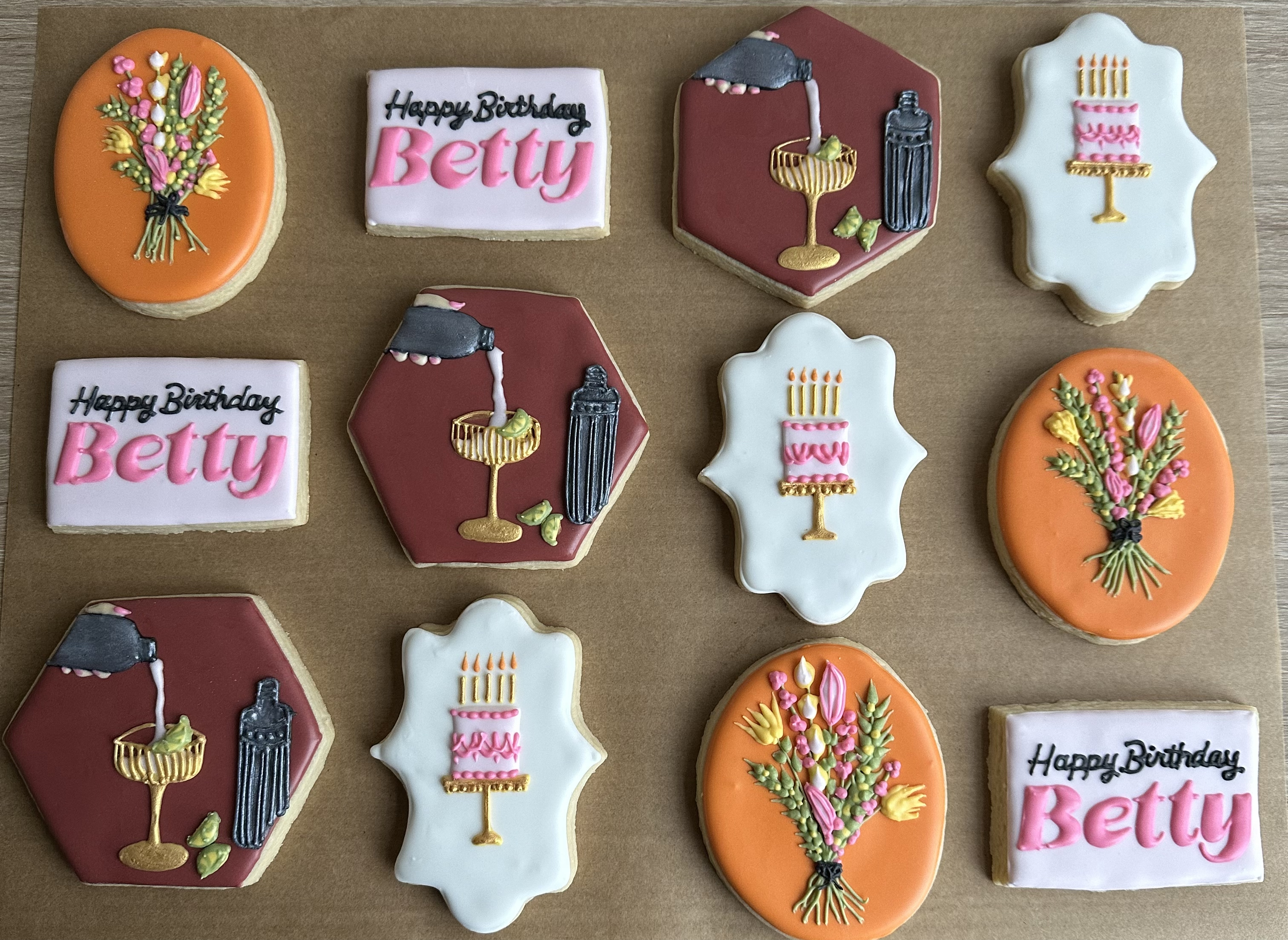 Birthday themed sugar cookies