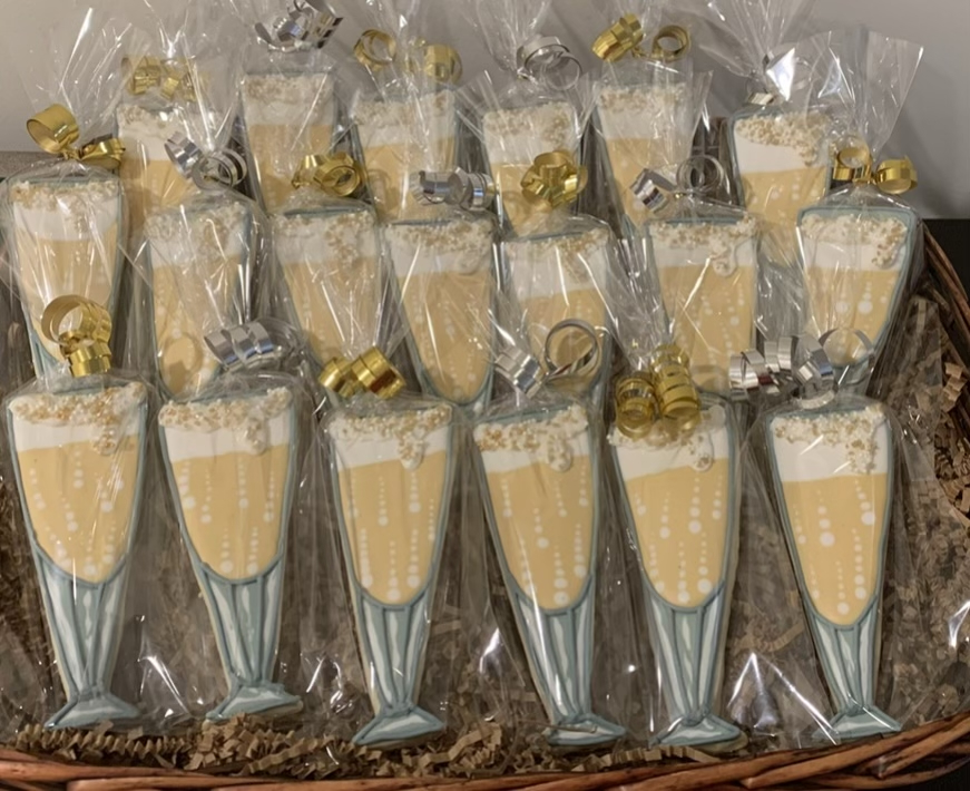 Champage flute sugar cookies