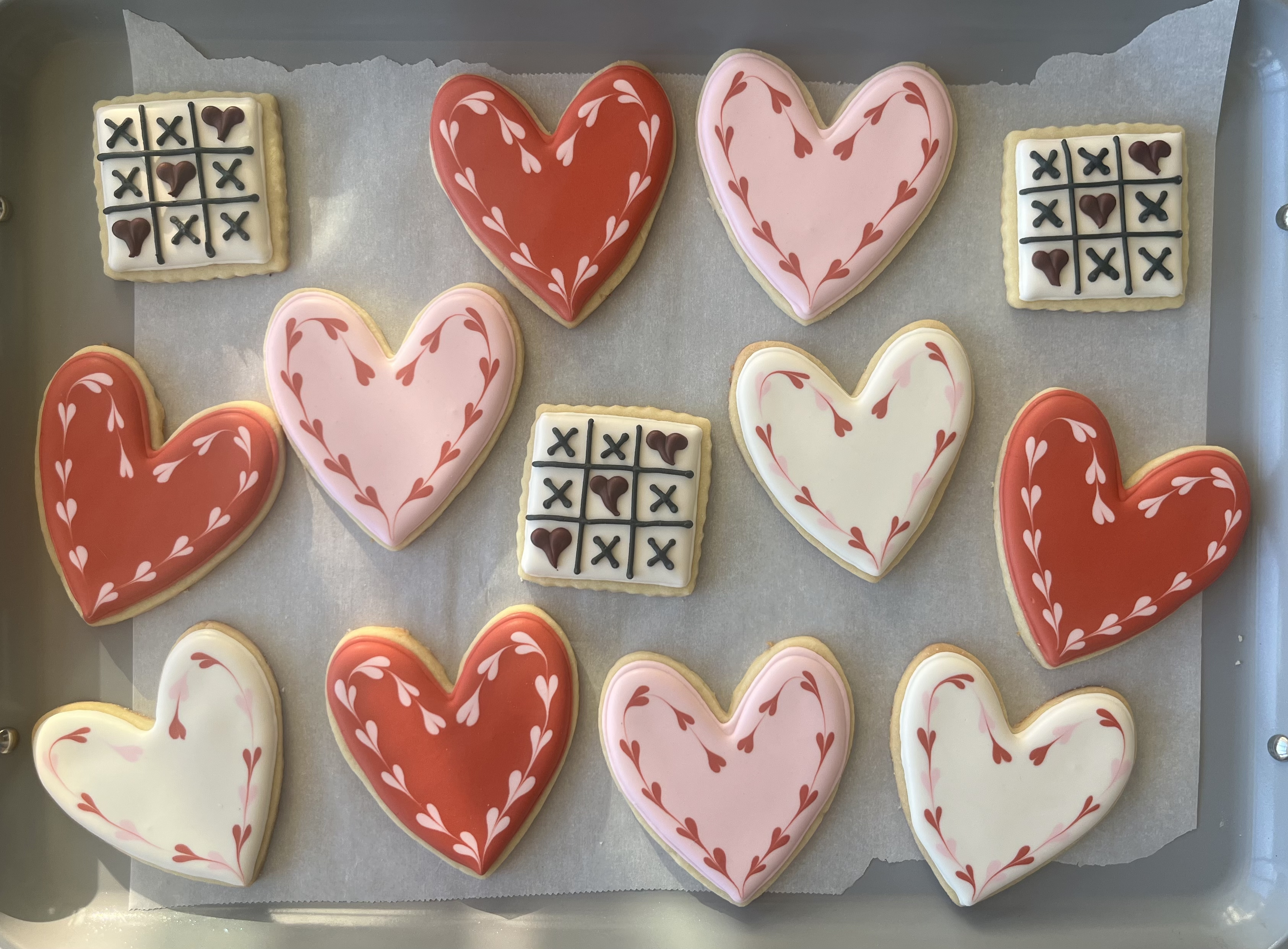 Heart-shaped sugar cookies